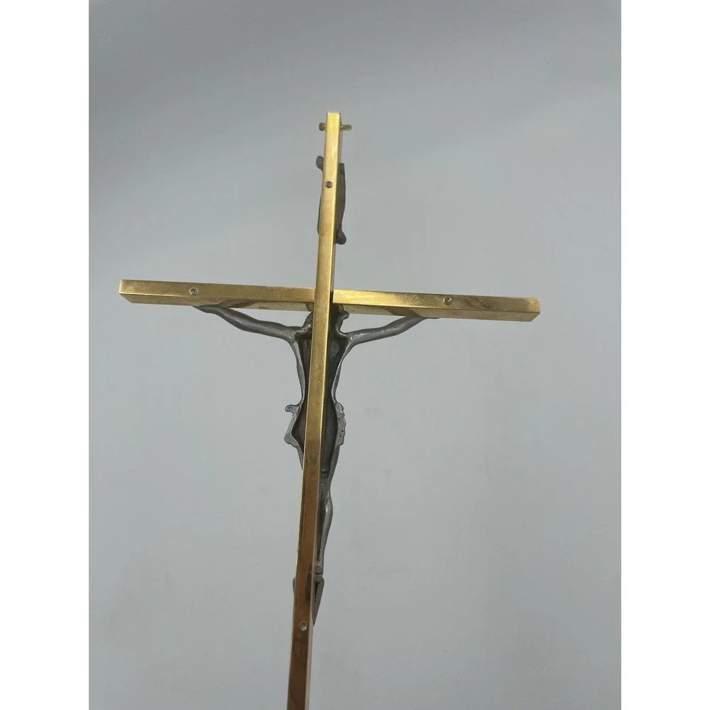 Vintage Gold Tone Crucifix Cross Jesus Christ INRI Religious Wall Hanging 9